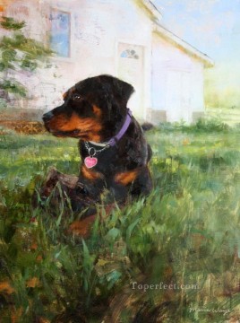 家の近くの犬 Oil Paintings